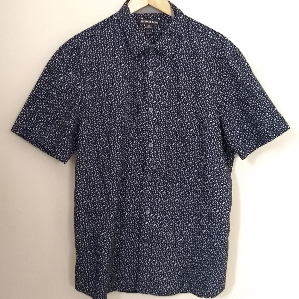 Blue and White Michael Kors Button Down Top, XL